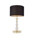 Table lamps with lampshade - Zuma Line Rea II Table Lamp Gold-Black/Gold-Black RLT93163-1GB. - product 1