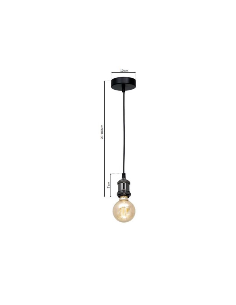 Pendant lamps bulbs - Milagro EDISON pendant lamp Black 1xE27 MLP6515 - product kolory-swiatla.pl 9