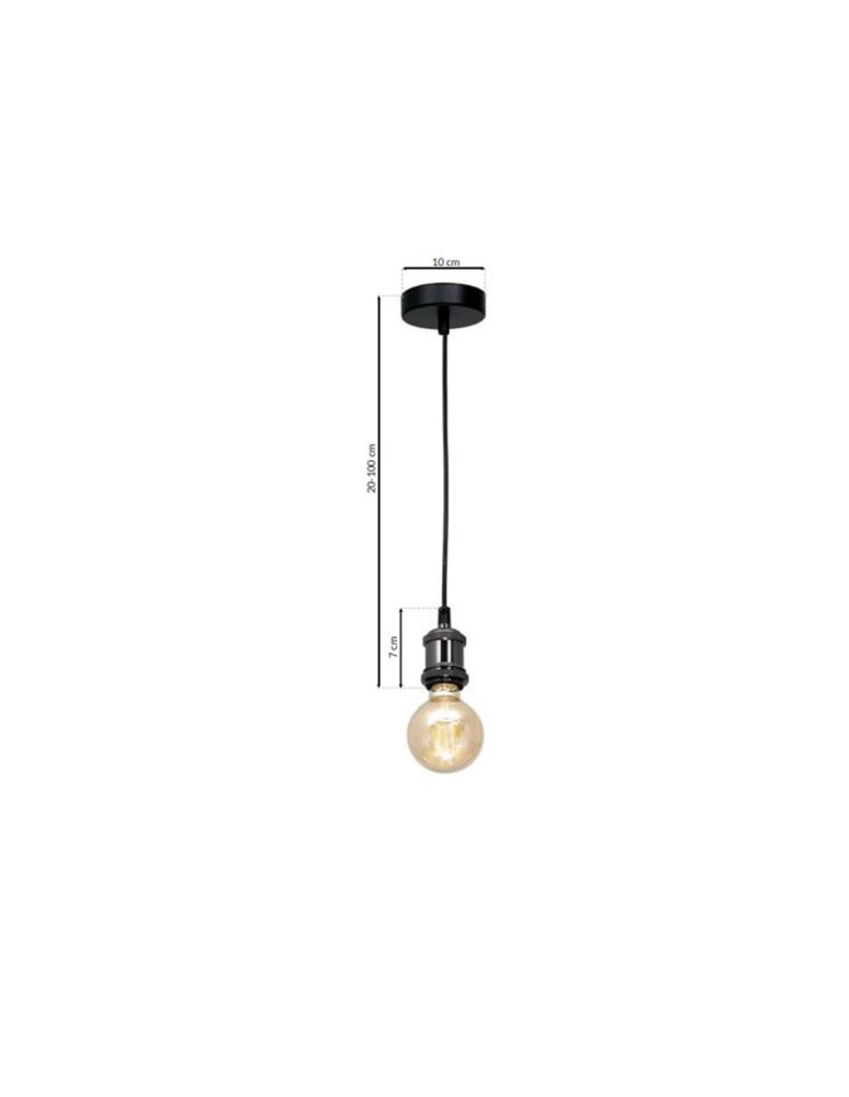 Pendant lamps bulbs - Milagro EDISON pendant lamp Black/MOSCOW 1xE27 MLP6516 - product kolory-swiatla.pl 9