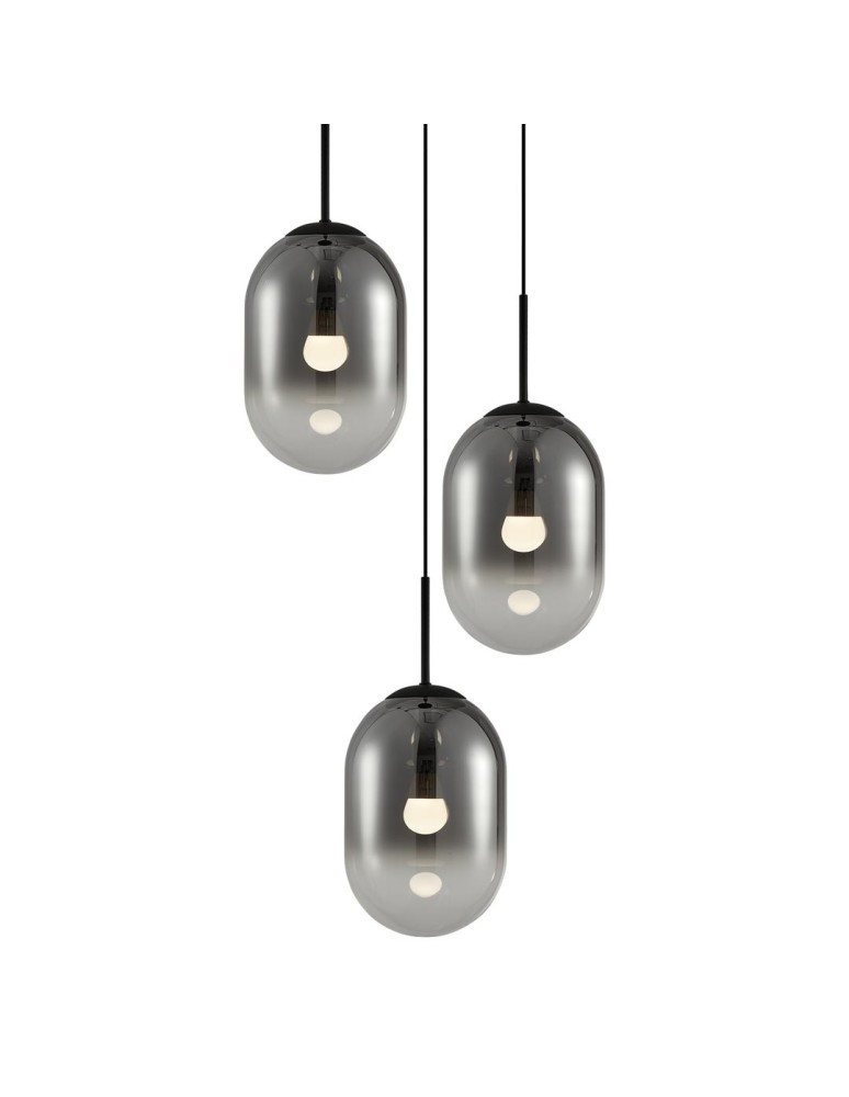 Triple pendant lamps - Milagro ALIAS BLACK pendant lamp 3xE14 circle ML0320 - product kolory-swiatla.pl 2
