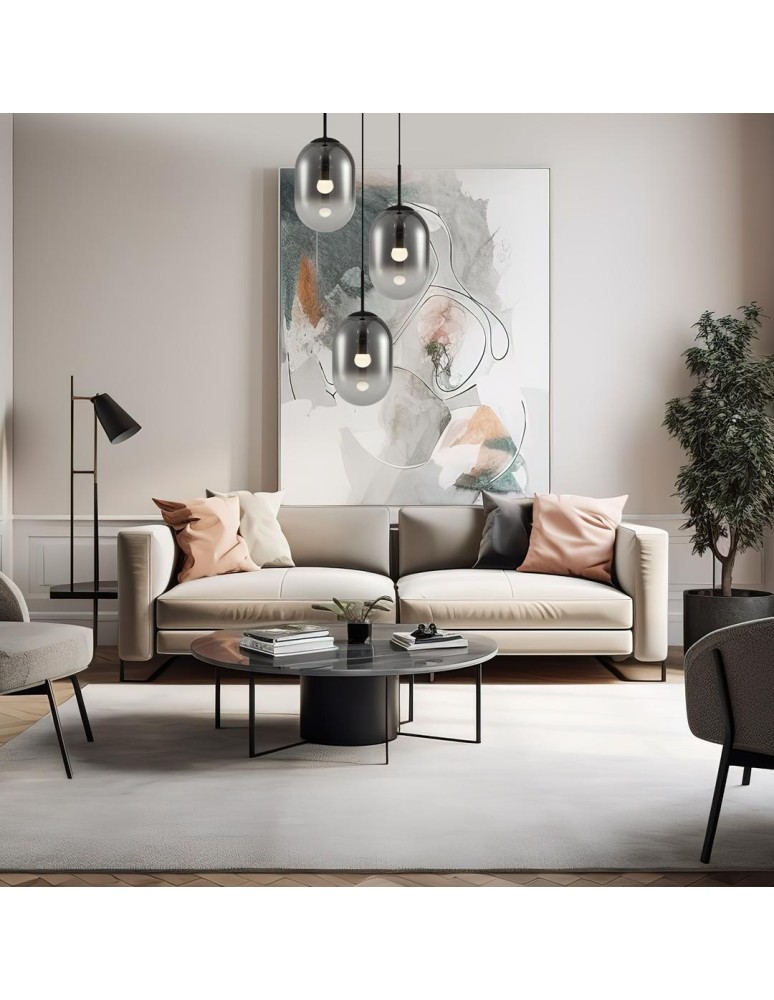 Triple pendant lamps - Milagro ALIAS BLACK pendant lamp 3xE14 circle ML0320 - product kolory-swiatla.pl 3