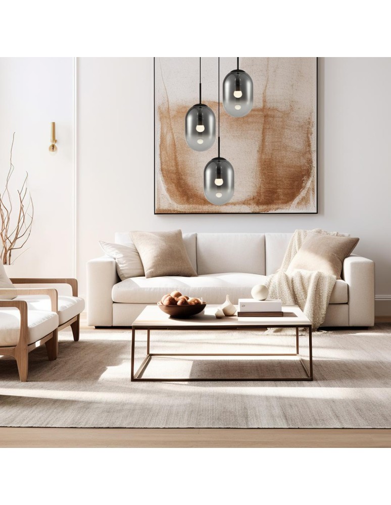 Triple pendant lamps - Milagro ALIAS BLACK pendant lamp 3xE14 circle ML0320 - product kolory-swiatla.pl 4