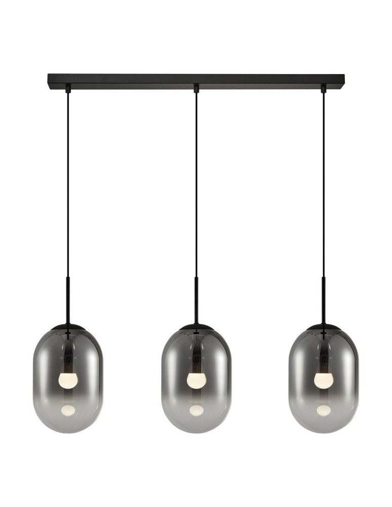 Pendant lamps on a strip - Milagro ALIAS BLACK 3xE14 pendant lamp ML0321 - product kolory-swiatla.pl 1