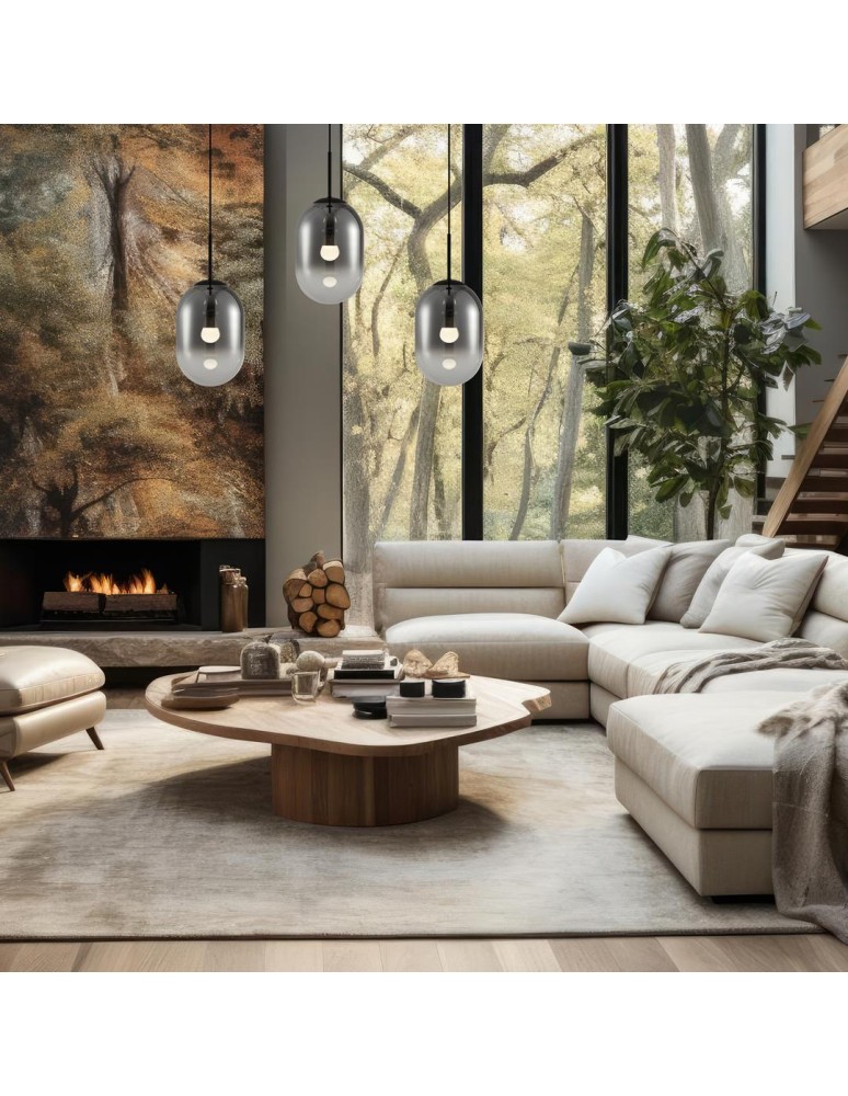 Pendant lamps on a strip - Milagro ALIAS BLACK 3xE14 pendant lamp ML0321 - product kolory-swiatla.pl 4