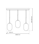 Pendant lamps on a strip - Milagro ALIAS BLACK 3xE14 pendant lamp ML0321 - product 5