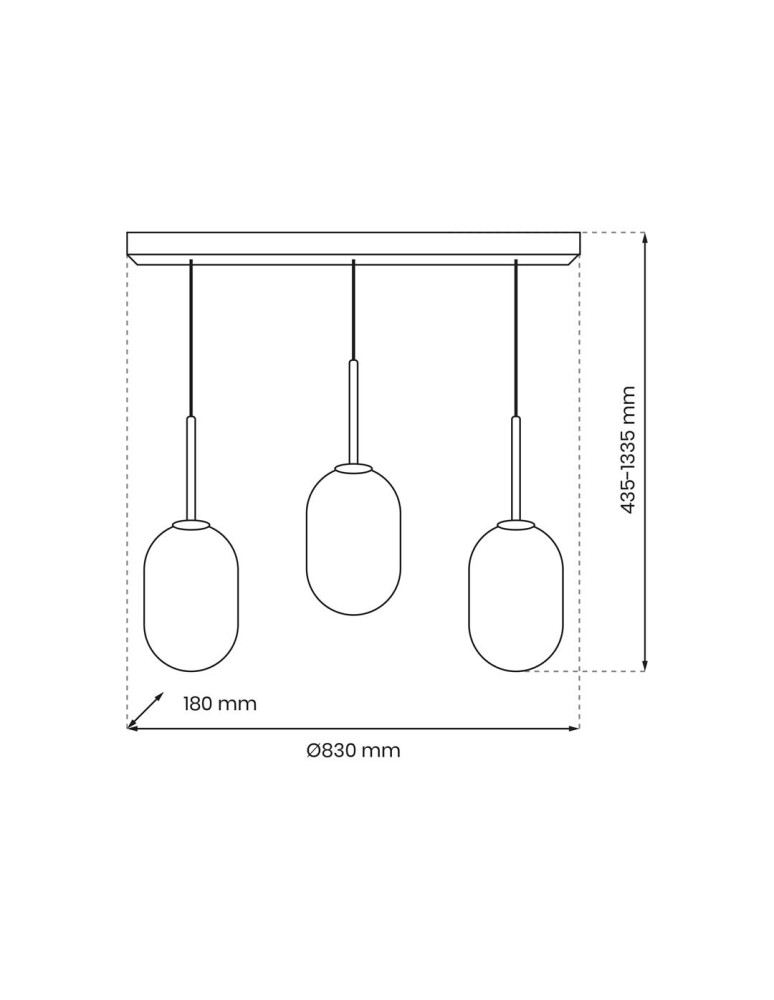 Pendant lamps on a strip - Milagro ALIAS BLACK 3xE14 pendant lamp ML0321 - product kolory-swiatla.pl 5