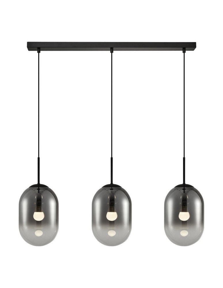 Pendant lamps on a strip - Milagro ALIAS BLACK 3xE14 pendant lamp ML0321 - product kolory-swiatla.pl 6