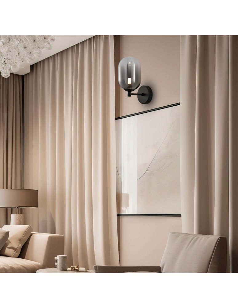 Wall lamps spheres - Milagro Wall lamp ALIAS BLACK 1xE14 ML0324 - product kolory-swiatla.pl 3