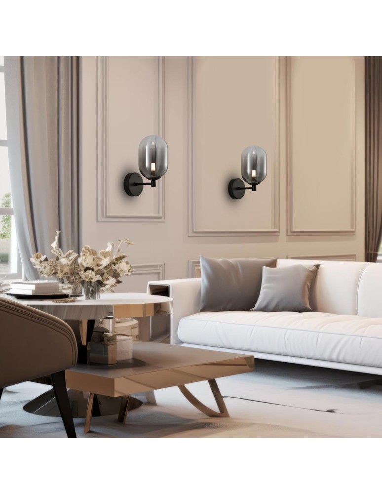 Wall lamps spheres - Milagro Wall lamp ALIAS BLACK 1xE14 ML0324 - product kolory-swiatla.pl 4