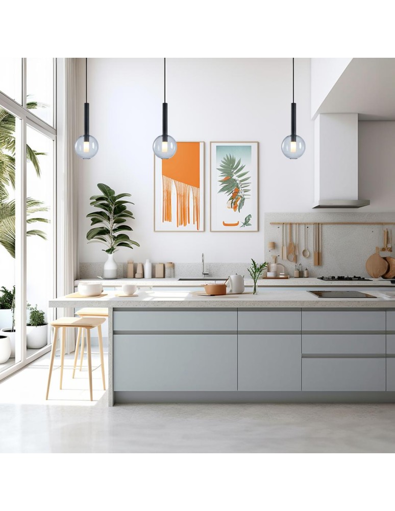 Pendant lamps spheres - Milagro NIKO BLACK pendant lamp 1xG9 fi 150 ML0331 - product kolory-swiatla.pl 3