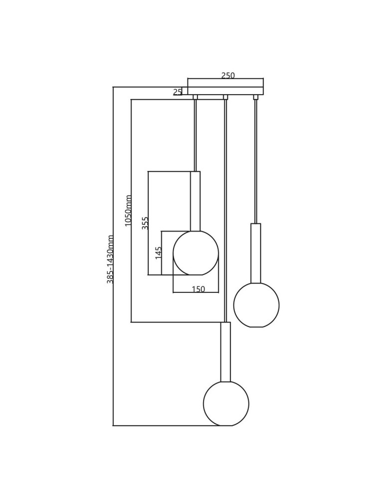 Triple pendant lamps - Milagro NIKO GOLD 3xG9 pendant lamp ML0332 - product kolory-swiatla.pl 5