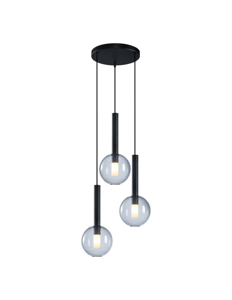 Triple pendant lamps - Milagro NIKO BLACK 3xG9 pendant lamp ML0333 - product kolory-swiatla.pl 1