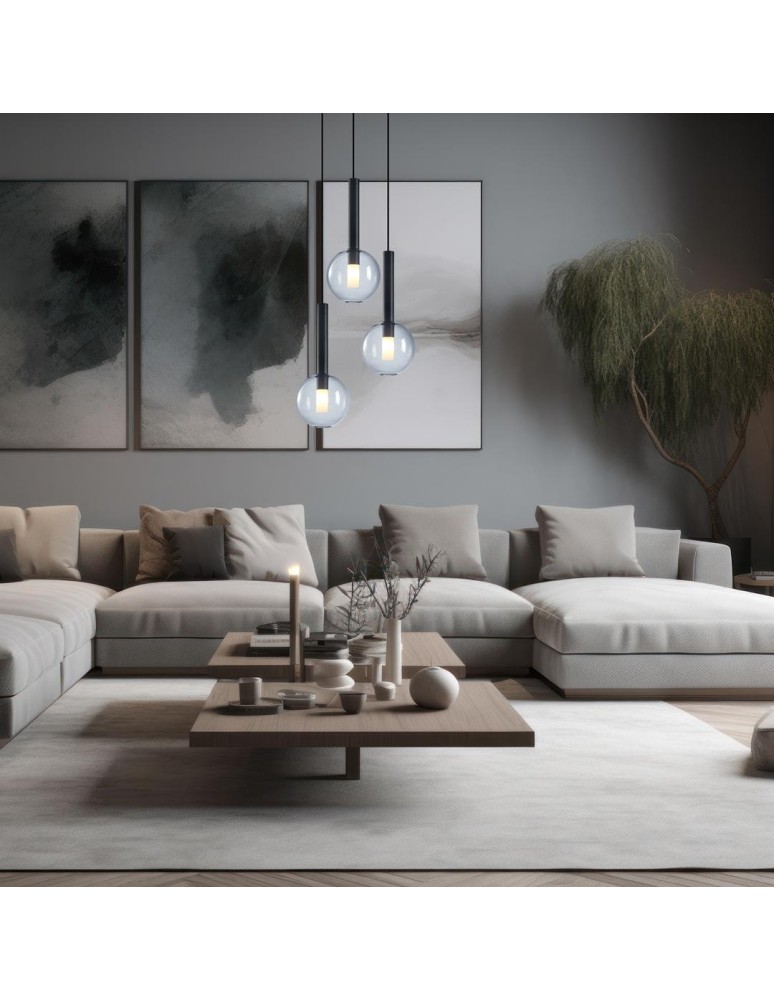 Triple pendant lamps - Milagro NIKO BLACK 3xG9 pendant lamp ML0333 - product kolory-swiatla.pl 3