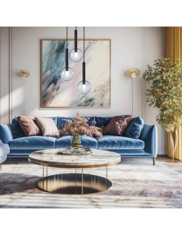 Triple pendant lamps - Milagro NIKO BLACK 3xG9 pendant lamp ML0333 - product kolory-swiatla.pl 4