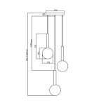 Triple pendant lamps - Milagro NIKO BLACK 3xG9 pendant lamp ML0333 - product 5