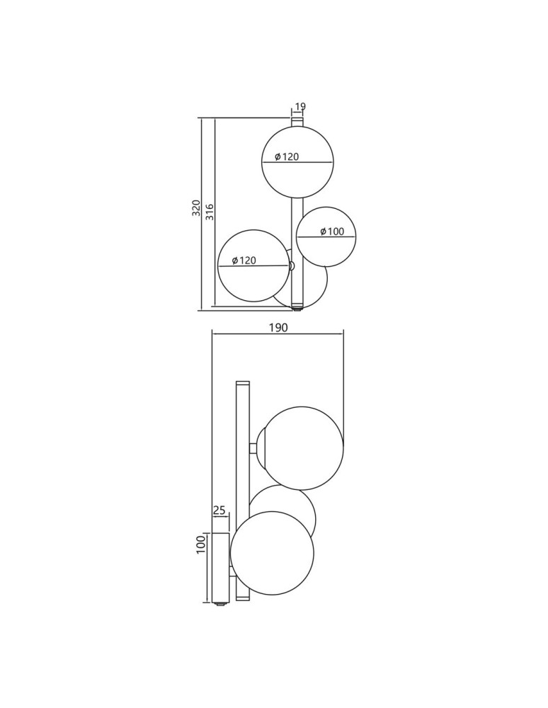 Wall lamps spheres - Milagro MILA wall lamp 3xG9 ML0336 - product kolory-swiatla.pl 5
