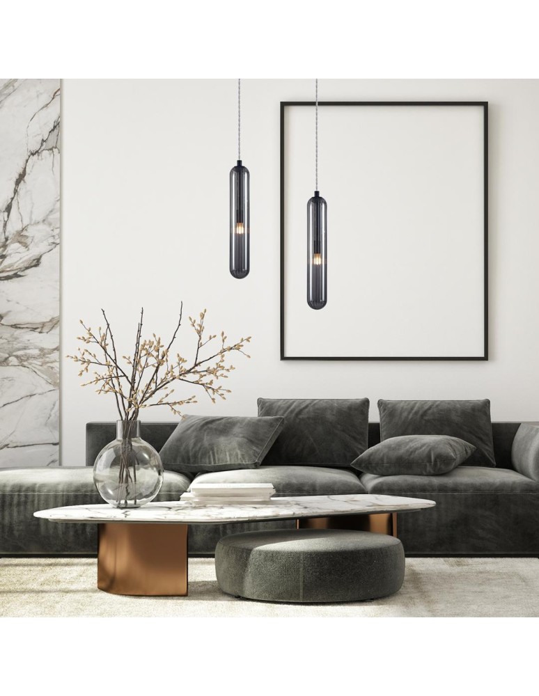 Single pendant lamps - Milagro PAX BLACK 1xG9 pendant lamp ML0337 - product kolory-swiatla.pl 3