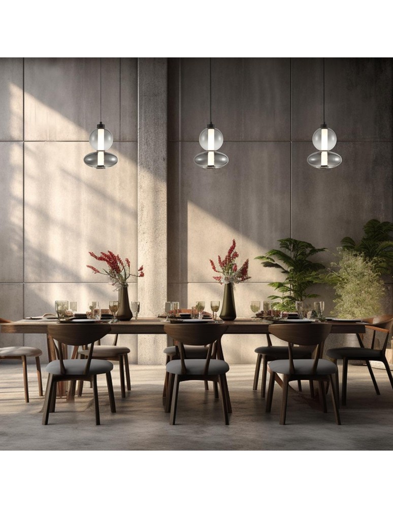 Designer pendant lamps - Milagro DAPHNE SMOKED 12W pendant lamp ML0344 - product kolory-swiatla.pl 4