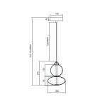 Designer pendant lamps - Milagro DAPHNE SMOKED 12W pendant lamp ML0344 - product 5