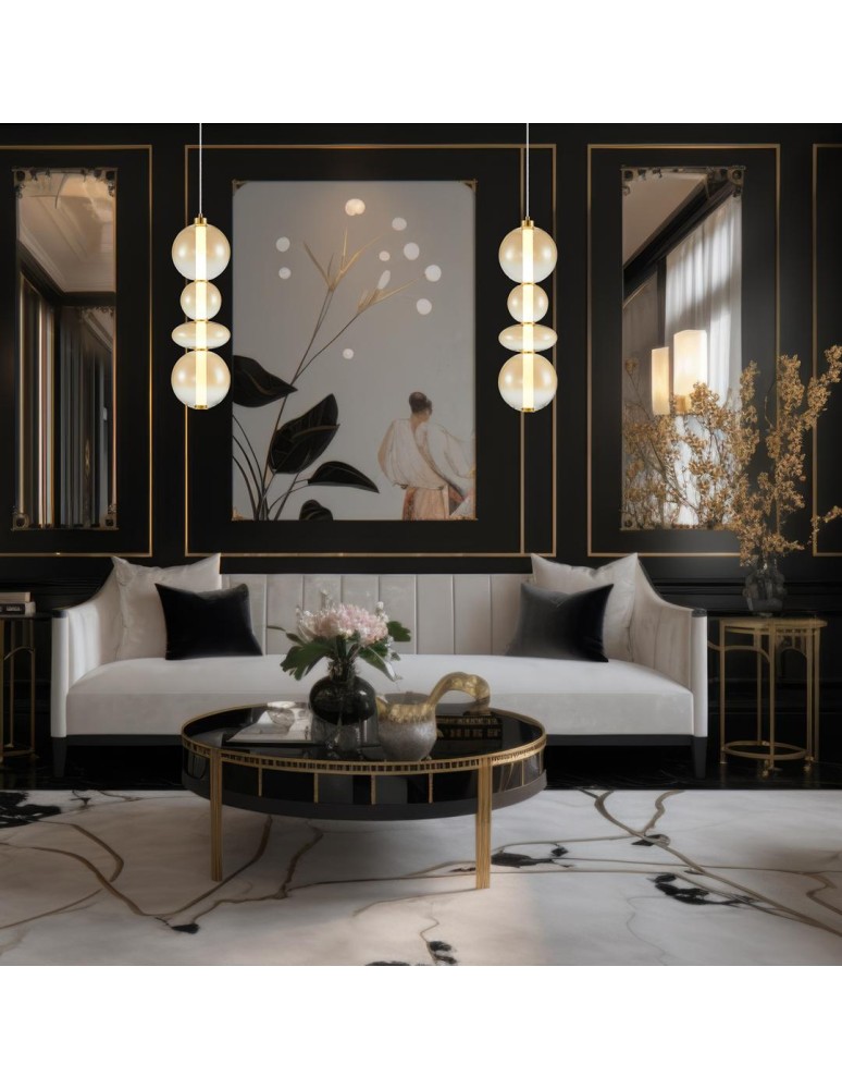 Designer pendant lamps - Milagro DAPHNE AMBER 36W pendant lamp ML0346 - product kolory-swiatla.pl 3