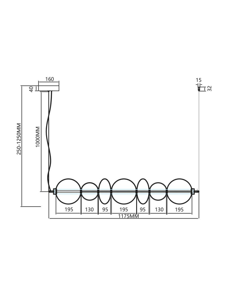 Pendant lamps over the island - Milagro DAPHNE AMBER 40W pendant lamp ML0349 - product kolory-swiatla.pl 5