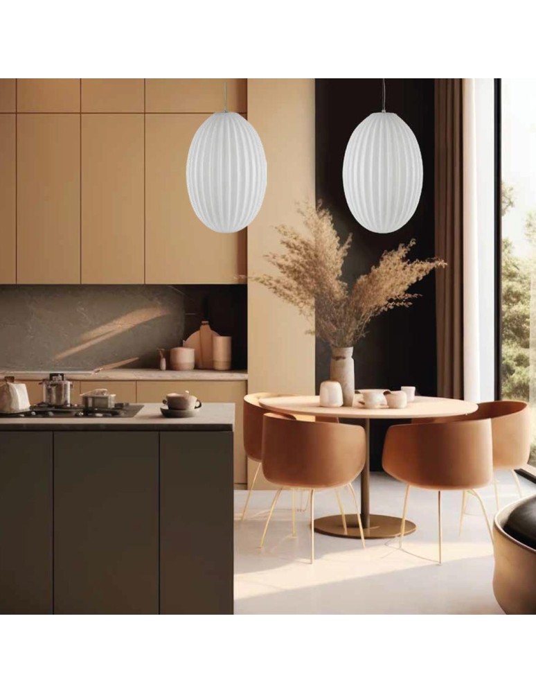 Single pendant lamps - Milagro BRAGA WHITE 1xE27 pendant lamp ML0350 - product kolory-swiatla.pl 3