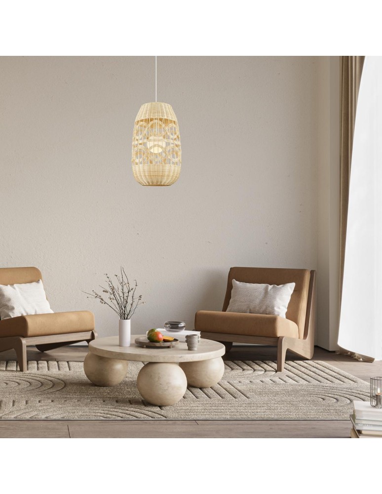 Boho pendant lamps - Milagro Pendant lamp ARONA NATURAL 1xE14 fi 400 ML0353 - product kolory-swiatla.pl 3