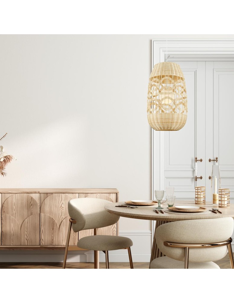 Boho pendant lamps - Milagro Pendant lamp ARONA NATURAL 1xE14 fi 400 ML0353 - product kolory-swiatla.pl 4