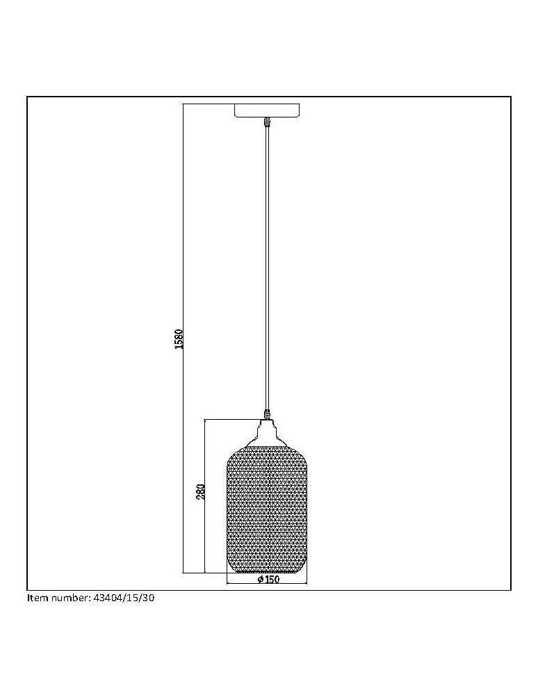 Pendant lamps - Lucide MESH Pendant E27 15cm H 29cm 43404/15/30 - product kolory-swiatla.pl 5