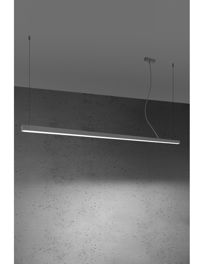 Pendant lamps over desk - Thoro Pendant lamp PINNE 200 grey 4000K TH.233 - product kolory-swiatla.pl 2