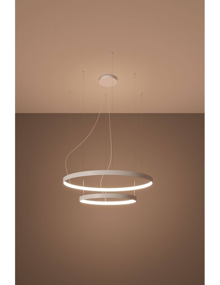 Pendant lamps circles - Thoro Chandelier RIO 2 55/78 white LED 3000K TH.176 - product kolory-swiatla.pl 3