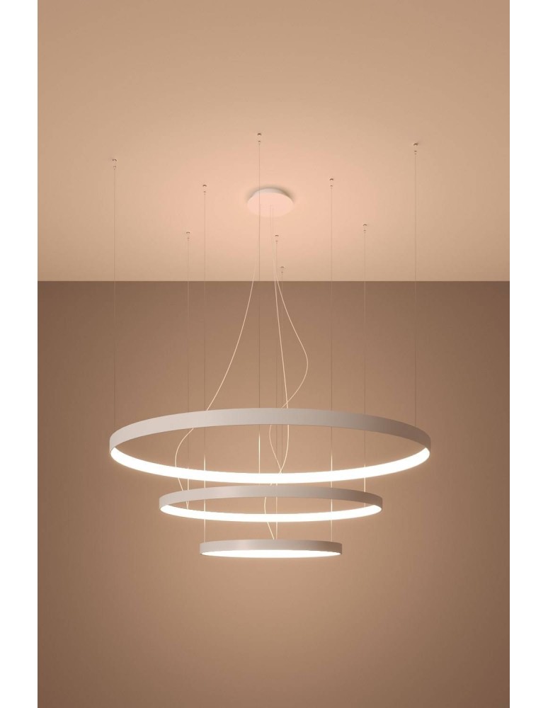 Pendant lamps circles - Thoro Chandelier RIO 3 55/78/110 white LED 3000K TH.215 - product kolory-swiatla.pl 3