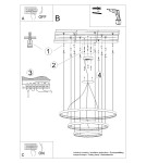 Pendant lamps circles - Thoro Chandelier RIO 3 55/78/110 white LED 3000K TH.215 - product 6