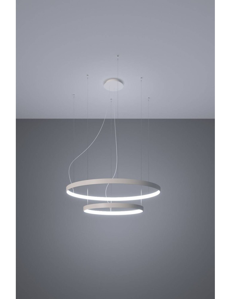 Pendant lamps circles - Thoro Chandelier RIO 2 55/78 white LED 4000K TH.178 - product kolory-swiatla.pl 3