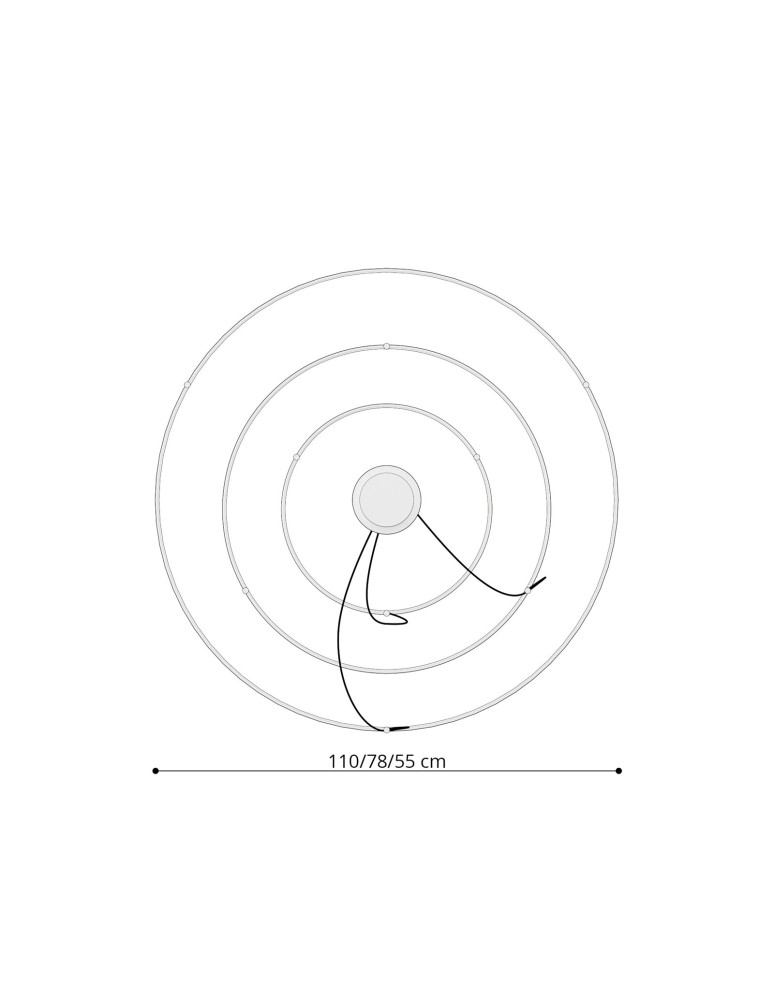 Pendant lamps circles - Thoro Chandelier RIO 3 55/78/110 white LED 4000K TH.271 - product kolory-swiatla.pl 5
