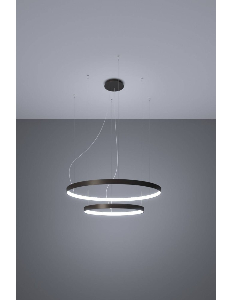 Pendant lamps circles - Thoro Chandelier RIO 2 55/78 black LED 4000K TH.212 - product kolory-swiatla.pl 3