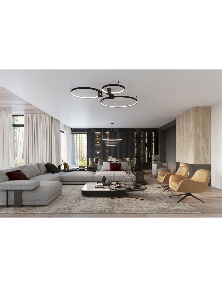 Pendant lamps circles - Thoro Chandelier RIO 2 55/78 black LED 4000K TH.212 - product kolory-swiatla.pl 9