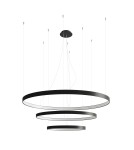 Pendant lamps circles - Thoro Chandelier RIO 3 55/78/110 black LED 4000K TH.177 - product 1