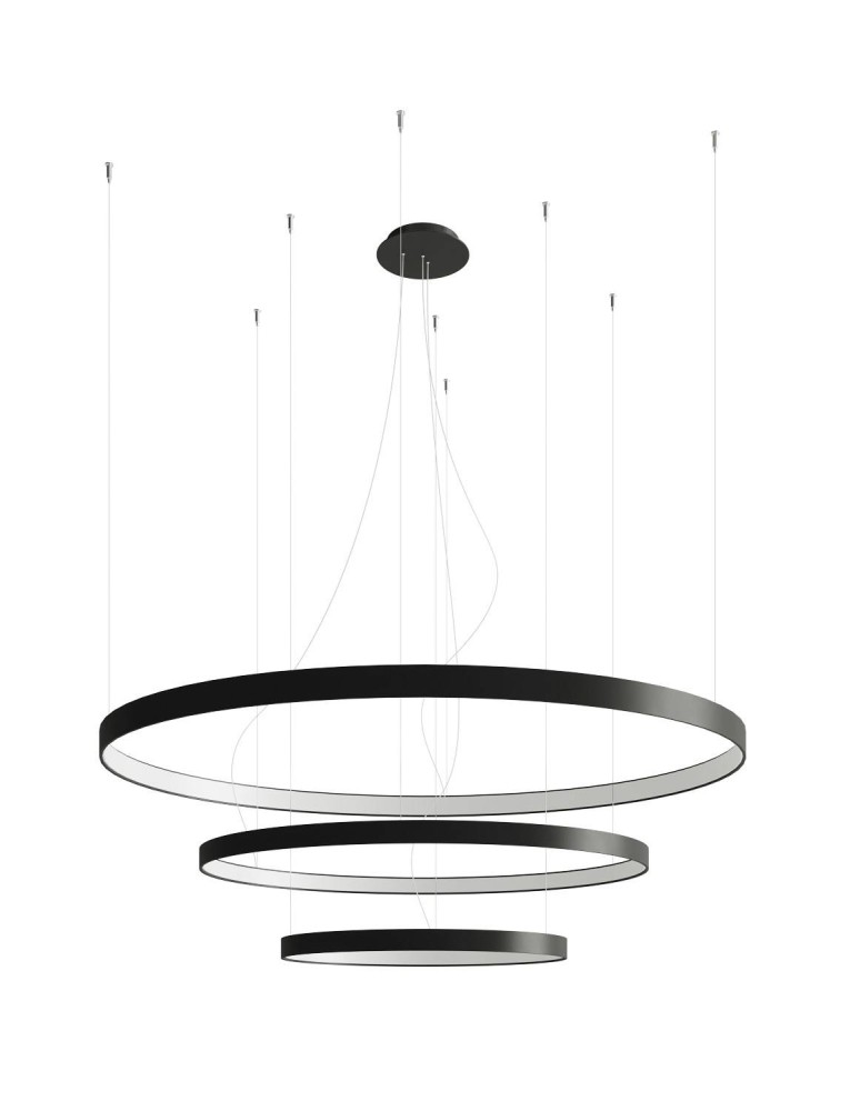 Pendant lamps circles - Thoro Chandelier RIO 3 55/78/110 black LED 4000K TH.177 - product kolory-swiatla.pl 1