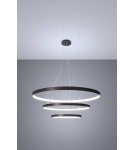 Pendant lamps circles - Thoro Chandelier RIO 3 55/78/110 black LED 4000K TH.177 - product 3