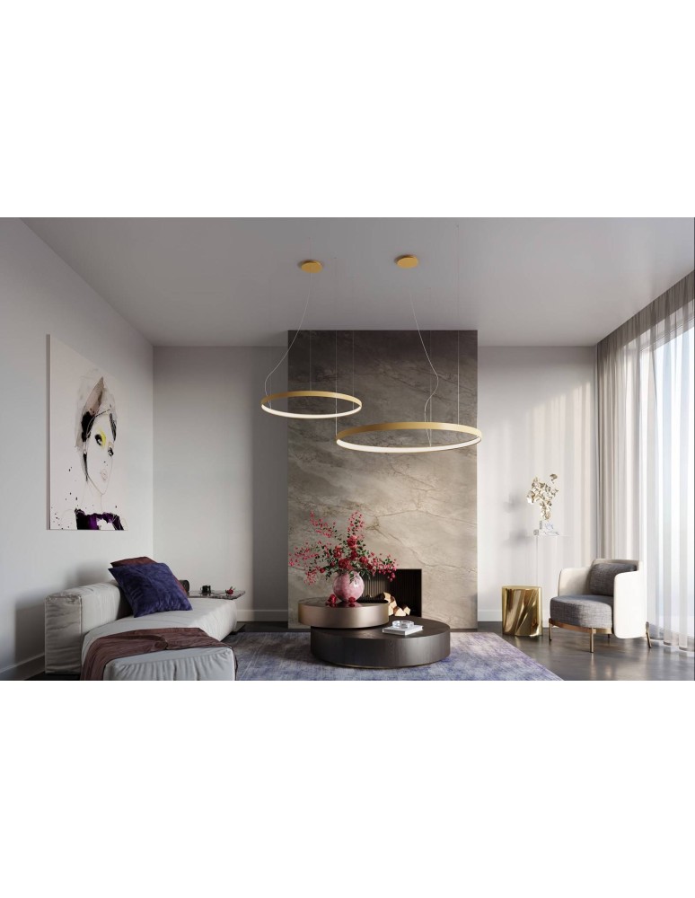 Pendant lamps circles - Thoro Chandelier RIO 55 gold LED 3000K TH.216 - product kolory-swiatla.pl 13