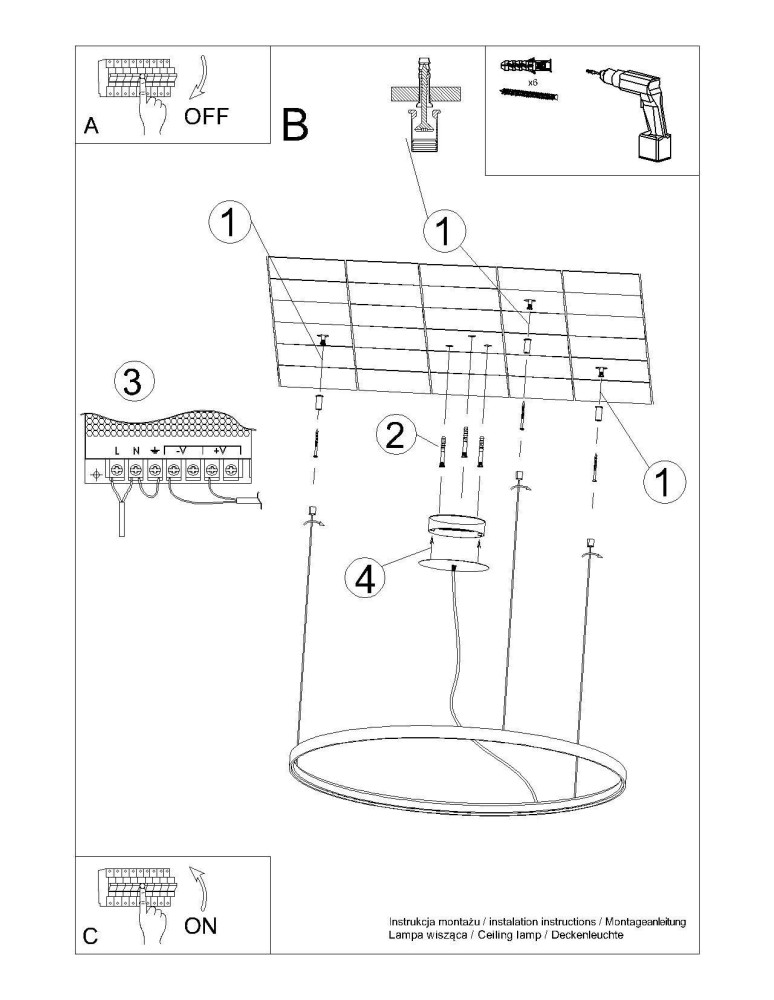 Pendant lamps circles - Thoro Chandelier RIO 78 gold LED 4000K TH.181 - product kolory-swiatla.pl 11
