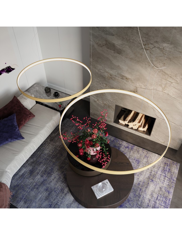 Pendant lamps circles - Thoro Chandelier RIO 78 gold LED 4000K TH.181 - product kolory-swiatla.pl 15