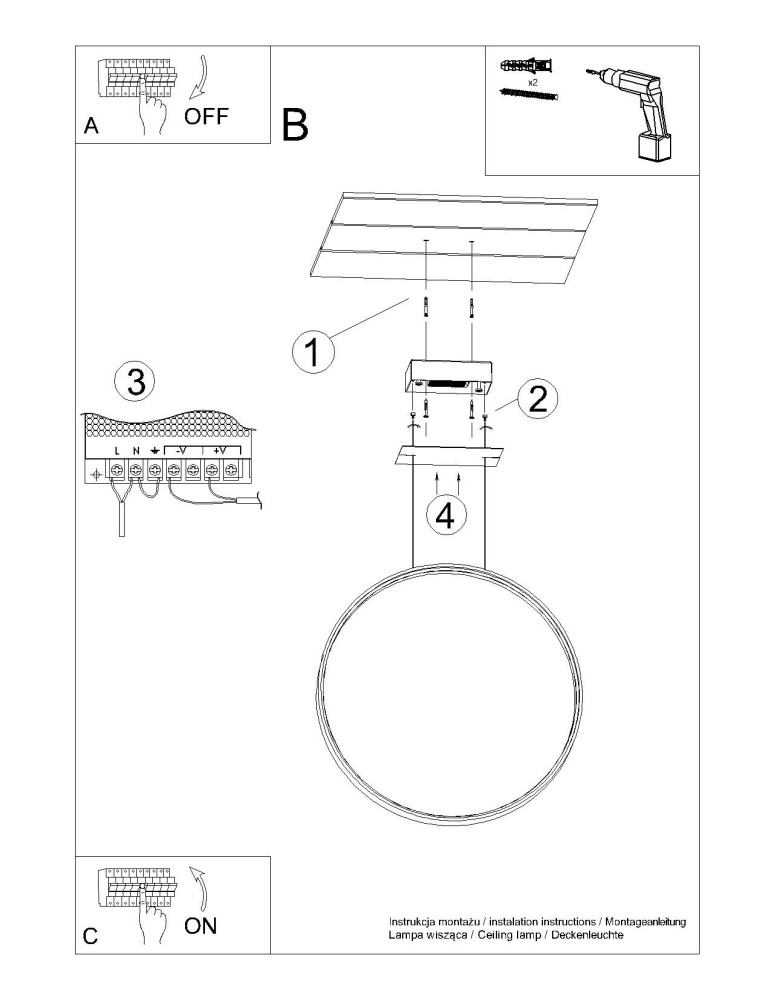 Pendant lamps circles - Thoro pendant lamp RIO 110 gold LED 4000K TH.171 - product kolory-swiatla.pl 11