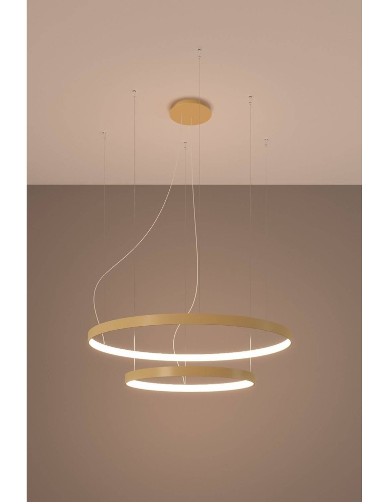Pendant lamps circles - Thoro Chandelier RIO 2 55/78 gold LED 3000K TH.214 - product kolory-swiatla.pl 3