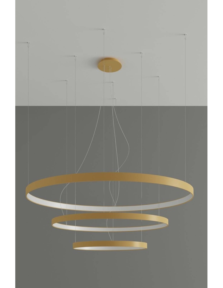 Pendant lamps circles - Thoro Chandelier RIO 3 55/78/110 gold LED 3000K TH.173 - product kolory-swiatla.pl 2
