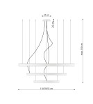 Pendant lamps circles - Thoro Chandelier RIO 3 55/78/110 gold LED 3000K TH.173 - product 4