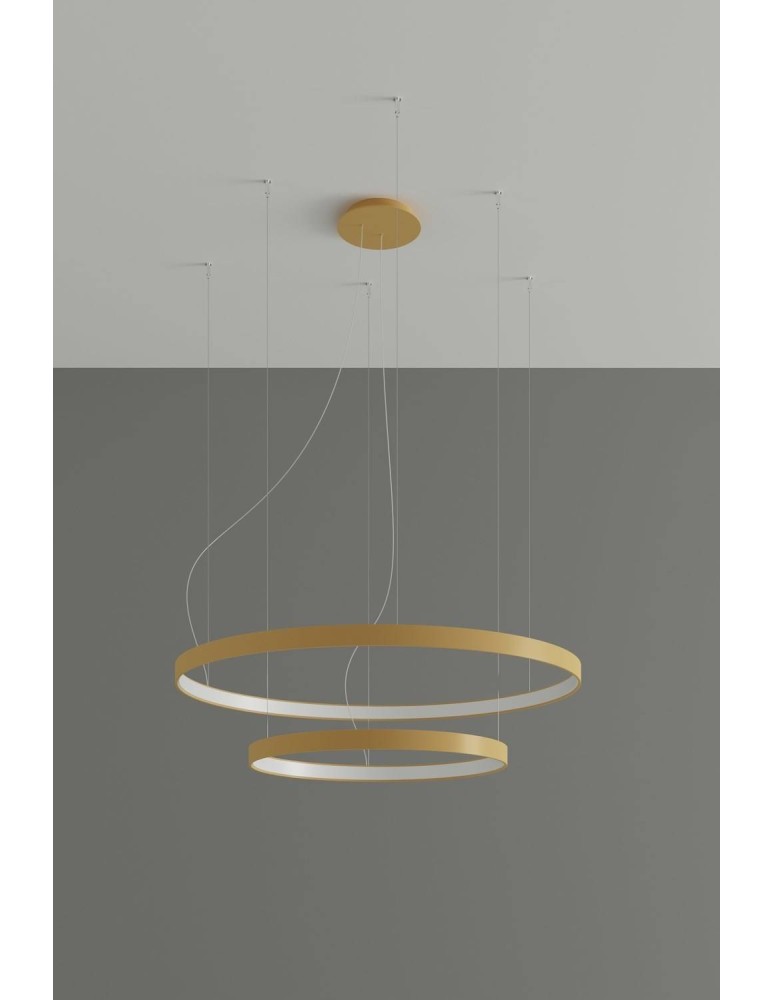Pendant lamps circles - Thoro Chandelier RIO 2 55/78 gold LED 4000K TH.268 - product kolory-swiatla.pl 2