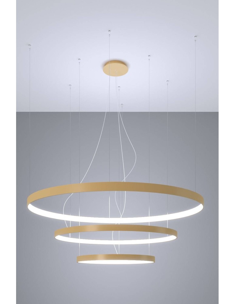 Pendant lamps circles - Thoro Chandelier RIO 3 55/78/110 gold LED 4000K TH.269 - product kolory-swiatla.pl 3