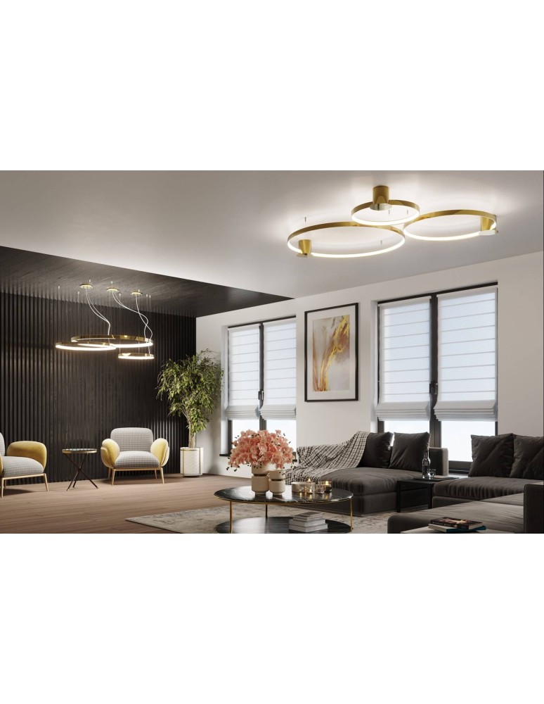 Pendant lamps circles - Thoro RIO 78 pendant lamp gold gloss LED 3000K TH.246 - product kolory-swiatla.pl 12